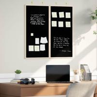 VidaXL Bulletinbord zwart 80 x 80 x 1.4 cm massief grenenhout - thumbnail