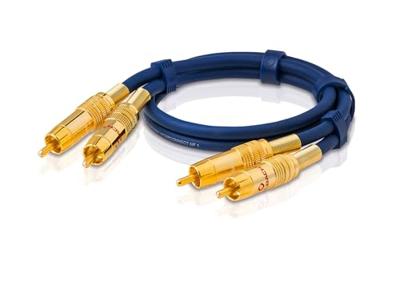 Cinch Audio Aansluitkabel [2x Cinch-stekker - 2x Cinch-stekker] 5.00 m Blauw Vergulde steekcontacten Oehlbach NF 1 Master
