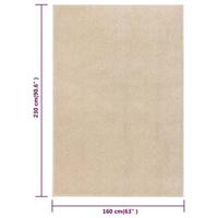 VidaXL Vloerkleed kortpolig 160x230 cm beige - thumbnail