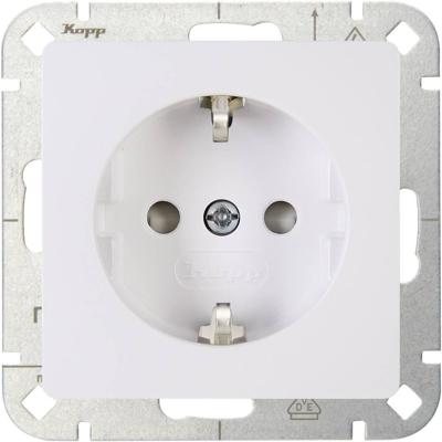 Kopp 920602002 Wandcontactdoos met randaarde Inzetstuk 1-voudig HK05 Arctisch-wit 1 stuk(s)
