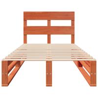 Bedframe zonder matras massief grenenhout wasbruin 200x200 cm - thumbnail