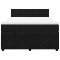 Boxspring met matras fluweel zwart 140x200 cm - thumbnail