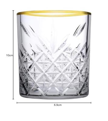Pasabahce Tumbler met gouden rand Timeless 35.5 cl - Transparant Goud - Luxe drinkglas voor stijlvolle gelegenheden Pasabahce Tumbler met gouden rand Timeless 35.5 cl - Transparant Goud - Luxe drinkglas voor stijlvolle gelegenheden
