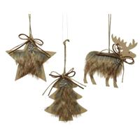 Kerstornament Kerstfiguur Hout en Bont Assorti 1st - thumbnail