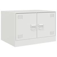 Salontafel 67x50x44 cm staal wit - thumbnail