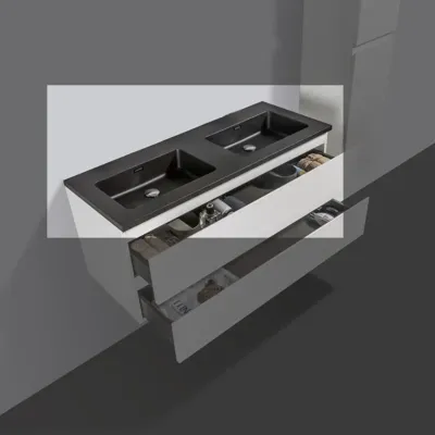 Wastafel kwartsteen Tieme mat zwart zonder kraangat Wastafel kwartsteen Tieme mat zwart zonder kraangat