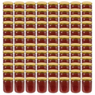 VidaXL Jampotten met goudkleurige deksels 96 st 230 ml glas VidaXL Jampotten met goudkleurige deksels 96 st 230 ml glas