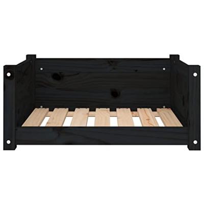 Hondenmand 65,5x50,5x28 cm massief grenenhout zwart Hondenmand 65,5x50,5x28 cm massief grenenhout zwart