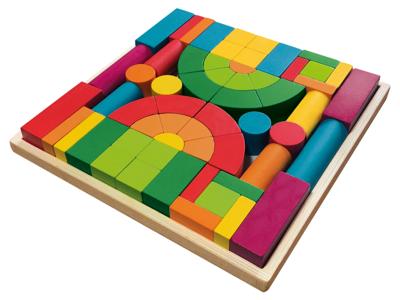 Playtive Houten Montessori speelgoed (Houten regenboog blokken)