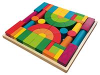 Playtive Houten Montessori speelgoed (Houten regenboog blokken) - thumbnail