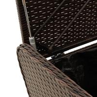 Opbergbankje met kussen 115x51x52 cm poly rattan bruin - thumbnail