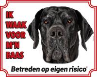 Deense Dog Zwart Waakbord - thumbnail