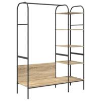 Kledingrek met plank Bruin 120 x 44 x 160 cm Bewerkt hout - thumbnail