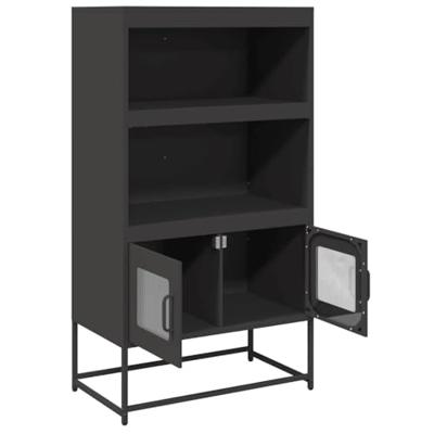 Hoge kast 68x39x123 cm staal zwart