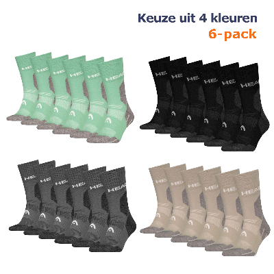 HEAD Wandelsokken All Climates Hiking Crew 6-pack Zwart-35/38