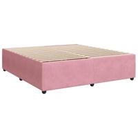 Boxspring met matras fluweel roze 180x200 cm - thumbnail
