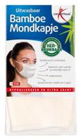 Lucovitaal Bamboe mondkapje wit 1 Stuks - thumbnail