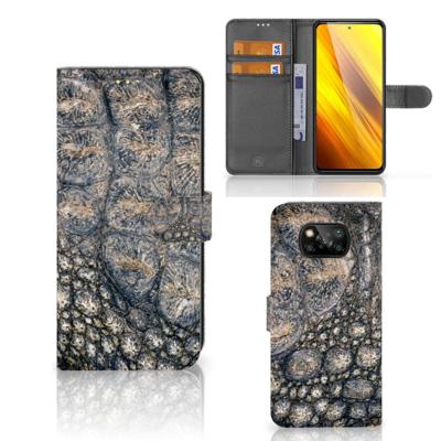 Xiaomi Poco X3 | Poco X3 Pro | Telefoonhoesje | Met pasjeshouder | Krokodillenprint