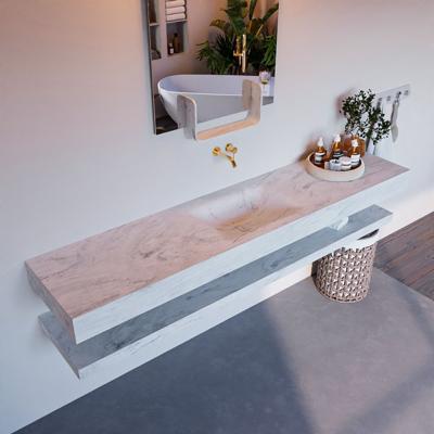 MONDIAZ ALAN-DLUX 200cm planchet Opalo. Vrijhangende wastafel CLOUD midden zonder kraangat, kleur Opalo. MONDIAZ ALAN-DLUX 200cm planchet Opalo. Vrijhangende wastafel CLOUD midden zonder kraangat, kleur Opalo.