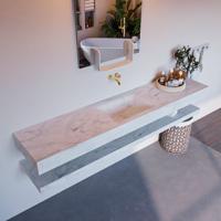 MONDIAZ ALAN-DLUX 200cm planchet Opalo. Vrijhangende wastafel CLOUD midden zonder kraangat, kleur Opalo. - thumbnail