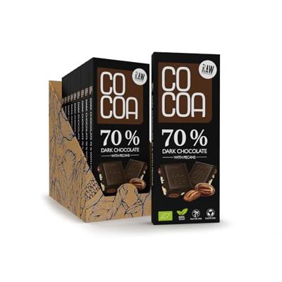 Cocoa 70% Dark Chocolate Pecan Reep Cocoa 70% Dark Chocolate Pecan Reep