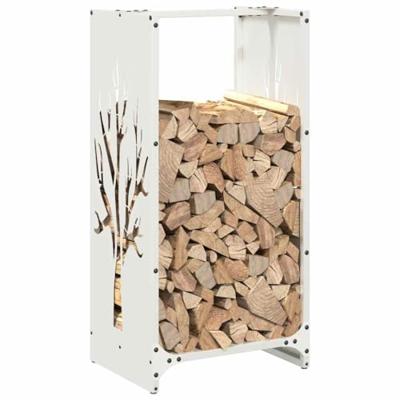 Brandhoutrek 40x30x80 cm koudgewalst staal wit Brandhoutrek 40x30x80 cm koudgewalst staal wit