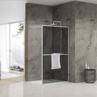 Inloopdouche Van Rijn ST04 Met Handdoekstang 120x200 cm 8 mm Rookglas Wit - thumbnail