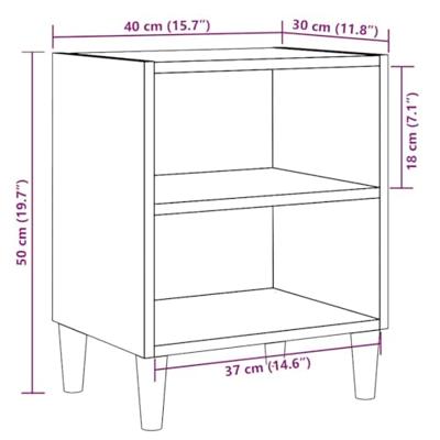 Nachtkastje 40x30x50 cm bewerkt hout oud houtkleurig Nachtkastje 40x30x50 cm bewerkt hout oud houtkleurig