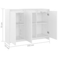 Dressoir 102x33x75 cm bewerkt hout wit - thumbnail