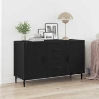 Dressoir met lade Zwart eiken 100 x 36 x 60 cm Bewerkt hout - thumbnail