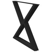 Eettafelpoten 2 st 90x(72-73,3) cm staal zwart - thumbnail