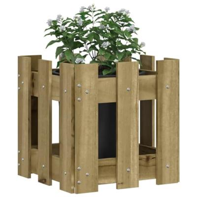 VidaXL Plantenbak met hekontwerp 30x30x30 cm geïmpregneerd grenenhout
