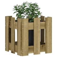 VidaXL Plantenbak met hekontwerp 30x30x30 cm geïmpregneerd grenenhout - thumbnail