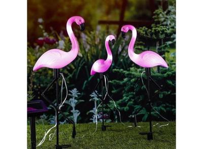 3 HI Solar Led Flamingo Tuinlampen 3 HI Solar Led Flamingo Tuinlampen