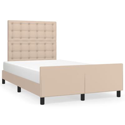 Bedframe zonder matras 120x190 cm kunstleer cappuccinokleurig