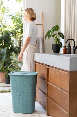 Curver Softex wasbox met deksel 56 liter blauw-groen - thumbnail