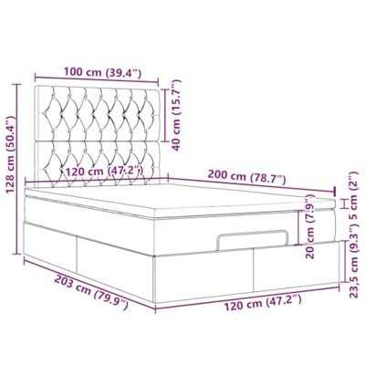 Ottoman bed met matrassen en LED's 120x200cm fluweel