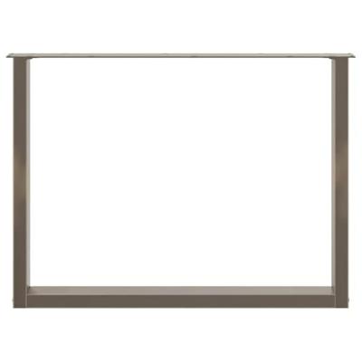 Eettafelpoten 2 st U-vormig 100x(72-73) cm staal naturel