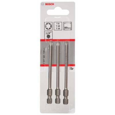 Bosch Accessoires 3-delige bitset Extra Hard T8; T10; T15; 89 mm 3st - 2607001759 Bosch Accessoires 3-delige bitset Extra Hard T8; T10; T15; 89 mm 3st - 2607001759
