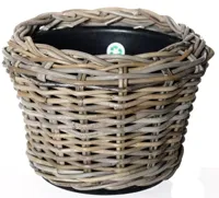 Van der Leeden Rotan Drypot plantenmand 32x23cm Bruin - thumbnail