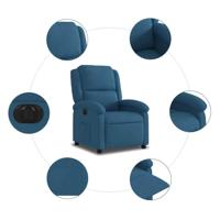 Fauteuil elektrisch verstelbaar fluweel blauw - thumbnail