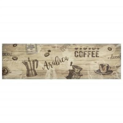 Keukenmat wasbaar koffieprint 45x150 cm fluweel bruin Keukenmat wasbaar koffieprint 45x150 cm fluweel bruin