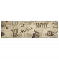 VidaXL Keukenmat wasbaar koffieprint 45x150 cm fluweel bruin - thumbnail