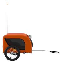 Hondenfietstrailer oxford stof en ijzer oranje en zwart - thumbnail
