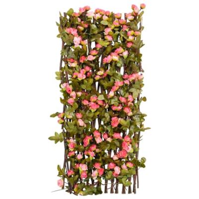 Kunstplant klimop latwerk 5 st uittrekbaar 180x60 cm donkerroze