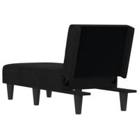 Chaise longue stof zwart - thumbnail