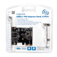 LogiLink PC0080 2 poorten USB 3.2 Gen 2-controllerkaart USB-A PCIe - thumbnail