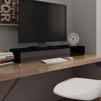 TV-meubel/monitorverhoger zwart 100x30x13 cm glas - thumbnail