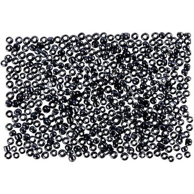 Creativ Company Rocailles, d 1,7 mm, afm 15/0, gatgrootte 0,5-0,8 mm, donkergrijs, 500 gr/ 1 zak