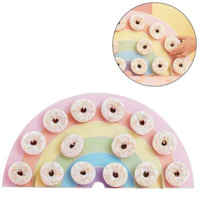 Ginger Ray snackplateau donut wall regenboog 64,5 cm | 10 stuks
